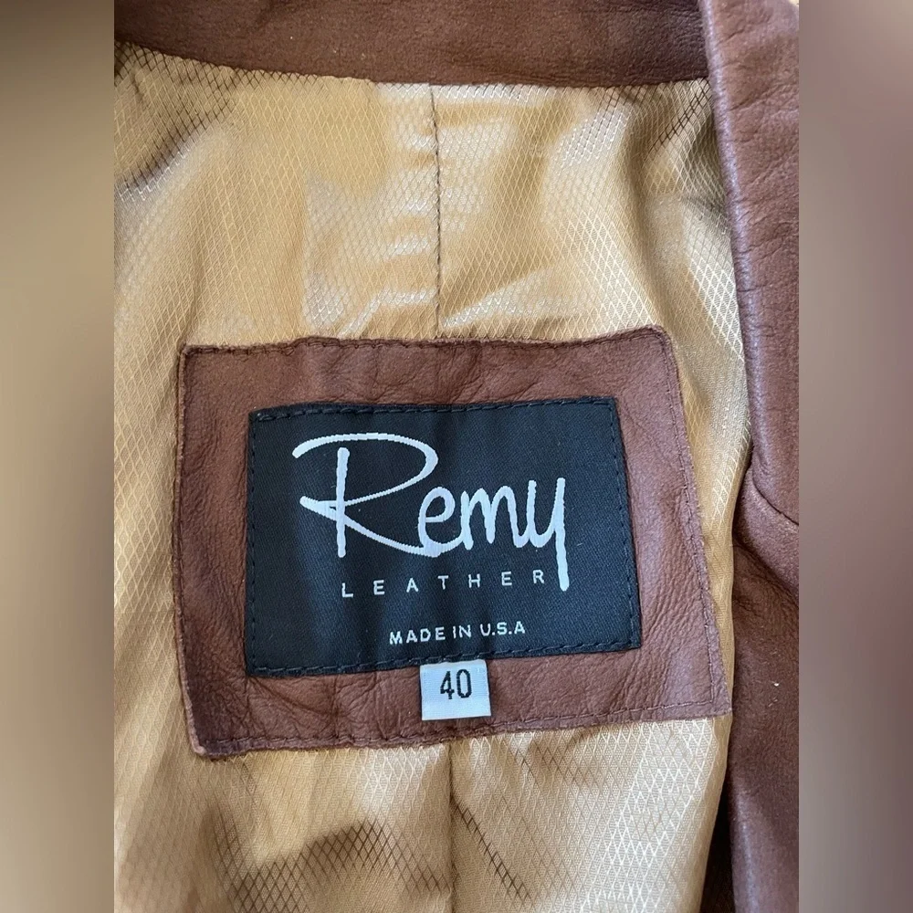 Remy Leather Brown Men's Leather Sport Coat Blazer